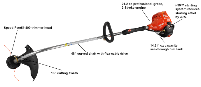 ECHO GT-225SF 21.2 cc Curved Shaft String Trimmer w/ Speed