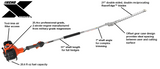ECHO SHC-2620 25.4 cc X Series Hedge Trimmer w/ 51" Shaft