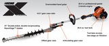 ECHO HCA-2620S 25.4cc X Series SHORT Shaft Articulating Hedge Trimmer