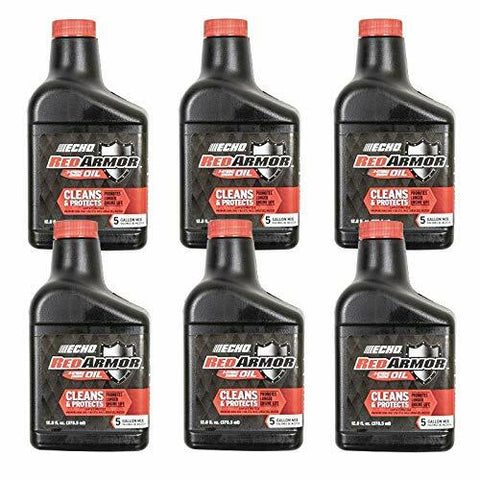(6 Pack) 13 oz: 5 Gallon Mix ECHO Red Armor 2-Cycle Oil 6550005