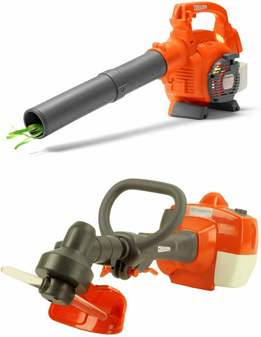 Husqvarna Kids Battery Operated Toy Leaf Blower + Weed Eater w/ Sound