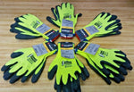 (6 Pairs) Majestic Summer Penguin Unlined Rubber Palm Gloves SAFETY YELLOW LARGE