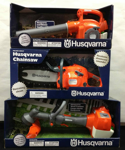 Husqvarna Toy Lawn Equipment Blower / Trimmer / Chainsaw Set