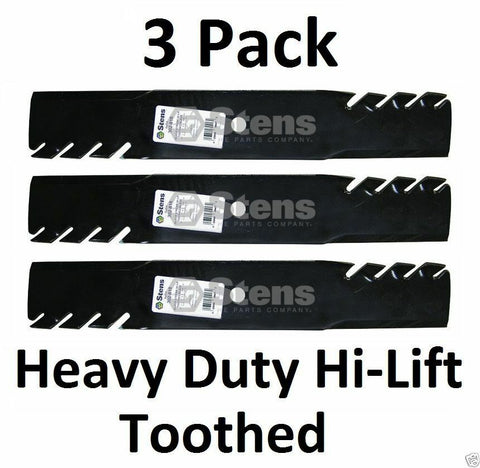 302-818 (3pack) Stens Toothed Hi-Lift Blades 18in L, 5/8in  CH