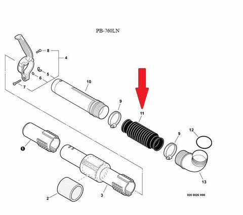 ECHO Blower Tube Replacement E164000090 - Flexible Tube For PB-770H PB-760LNH Models