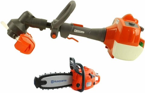 Husqvarna Battery-Operated Pretend Play Toy Weed Trimmer and Chainsaw for Kids