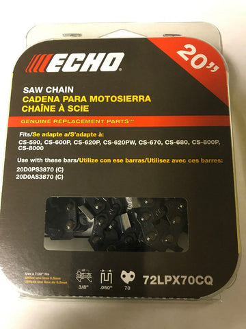 72LPX70CQ Echo OEM 20" Power Match Chainsaw Chain CS-620 CS-590