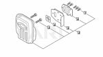 P021050901 Genuine Echo Muffler Kit w/Hardware PAS-2620 SRM-2620 P021050900