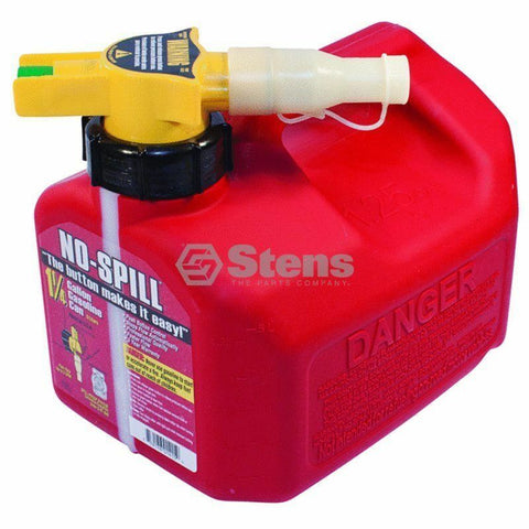 765-100 Stens No Spill 1 1/4 Gallon Gasoline Fuel Can Container Auto Flow Stop