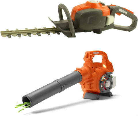 Husqvarna Toy Battery-Operated Lawn Leaf Blower w/ Toy Hedge Trimmer