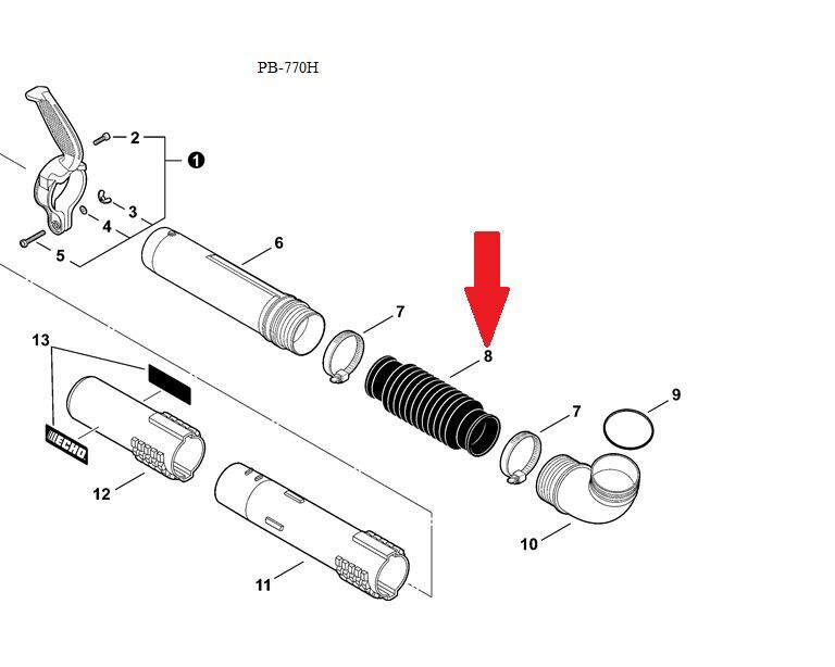 E164000080 OEM ECHO Flexible Blower Tube PB-580T, PB-580H, EB600RT GREAT PRICE!