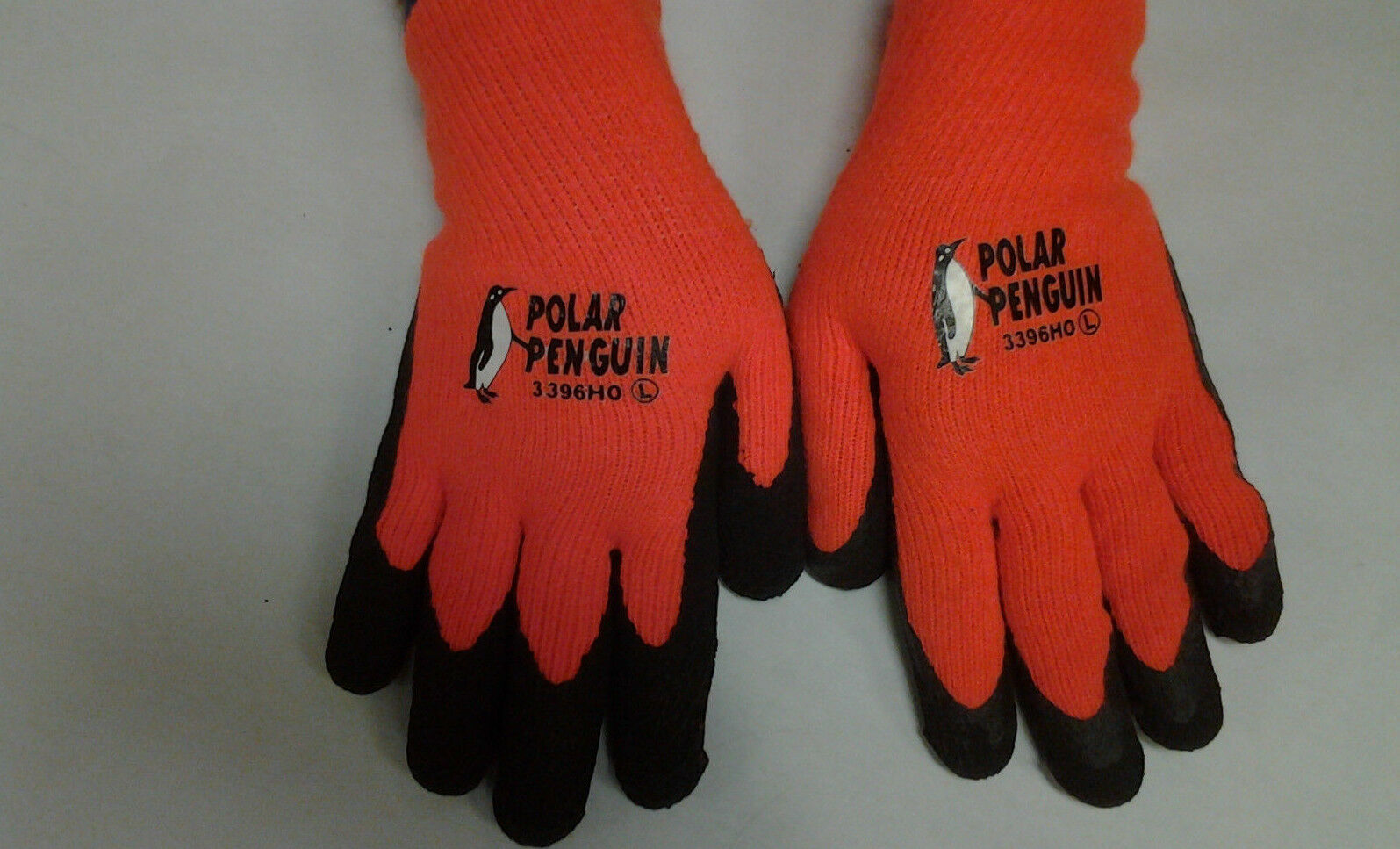 Size Medium MAJESTIC HI-VIZ LINED BLAZE ORANGE RUBBER PALM GLOVE POLAR PENGUIN