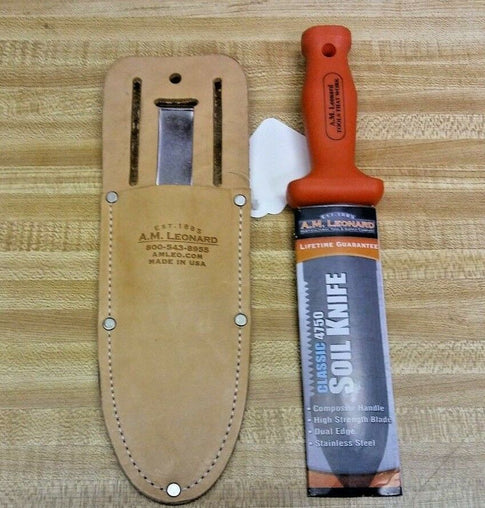 A M LEONARD gardening-grafting-pruning Classic Soil Knife and Sheath COMBO 4750