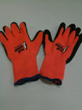 Size XL MAJESTIC HI-VIZ LINED BLAZE ORANGE RUBBER PALM GLOVE POLAR PENGUIN