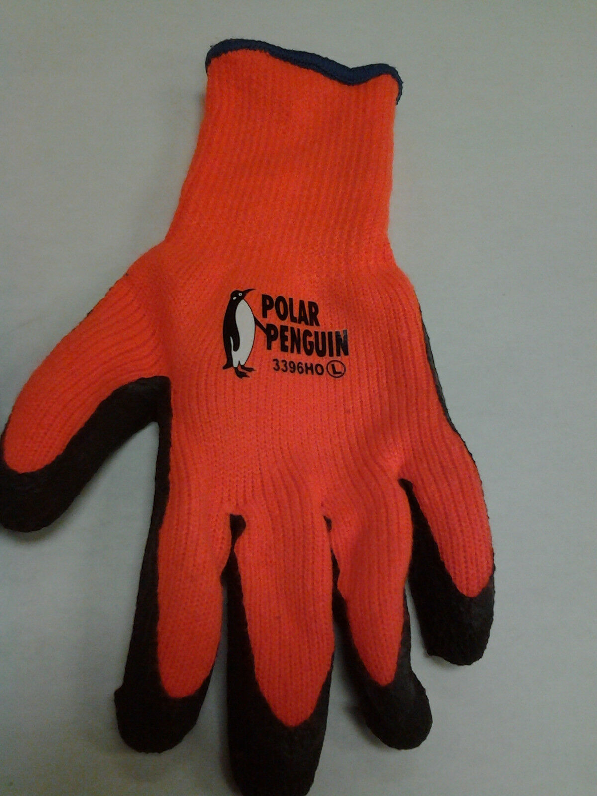 Size Medium MAJESTIC HI-VIZ LINED BLAZE ORANGE RUBBER PALM GLOVE POLAR PENGUIN