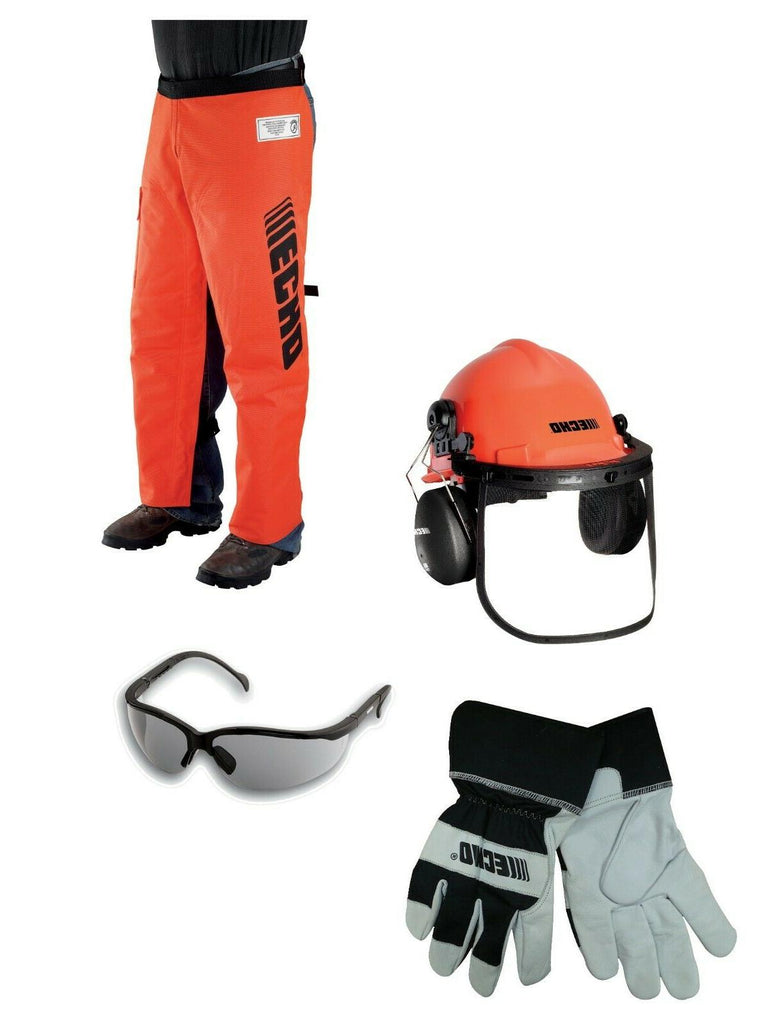 Echo Chainsaw Safety Kit: CHAPS, HELMET, EAR MUFFS, GLOVES, GLASSES 99 –  LawnReplacementParts