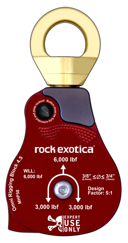 Rock Exotica 4.5" Omni-Block Swivel Pulley - 3/4" Rope